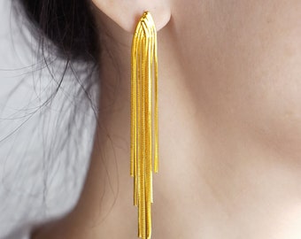 DIY Gold Chain Tassel Charm, Gold Silver Chain Long Tassels ,Silver Earring Charm Pendants,Earring Tassel, Earrings Back Stopper (KE217)