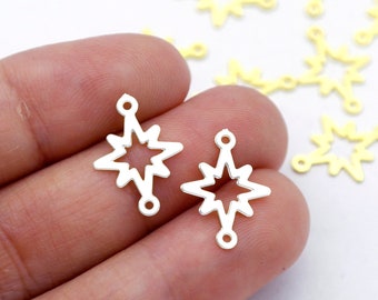 10pcs Stainless Steel Charms, Corroded Geometry Charms, Star Stainless Steel Jewelry Supplies, Earring Connectors, Star Earrings (SSD1940)