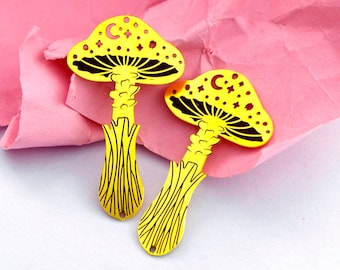 Brass Earring Charms, Engraving Charms, mushroom Charms, Brass Jewelry Supplies, Earrings Charms, Necklace Pendant, Jewelry Supplies(ERD186)