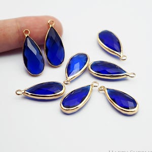 20pcs Gold Plated Teardrop Charm, Tiny Mini CZ Pave Charm, Teardrop Birthstone Charm, Quality Jewelry Supply (TR-152)