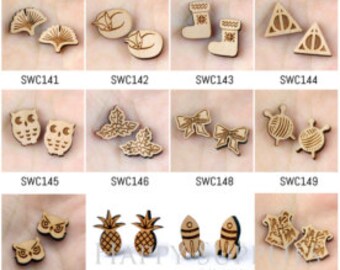 ALL Design - 4pcs DIY Laser Wooden Charms (PP) (SWC141--SWC211)