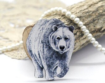 Fit for Necklace Earrings Brooch CW368 4pcs Wooden Polar bear Act Various Cute Charms Handmade Laser Cut Wood Christmas Pendants
