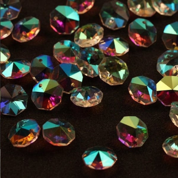 20pcs Hexagon Crystal Chandelier Beads 16mm, Sun Catchers Leaded Chandelier Crystal Suncatcher Beads Sun Catcher Supplies - 2-hole (TR-102)
