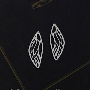 4pcs Wing Stainless Steel Charms, Geometric Steel Charms, Wing Stainless Steel Jewelry Supplies, DIY Necklace, Earrings (SSD654)