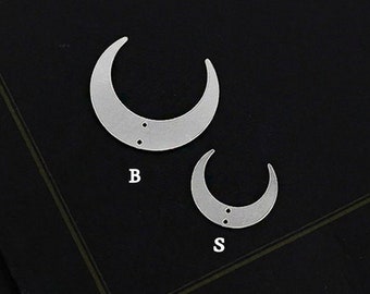 4pcs Geometric Moon Stainless Steel Charms, Moon Steel Charms, Geometry Stainless Steel Jewelry Supplies, DIY Necklace, Earrings (SDE034)