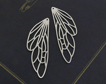 Dijes de acero inoxidable con forma de ala de libélula, dijes de alas, suministros de joyería de acero inoxidable con forma de ala, collares y pendientes DIY (SSD187)