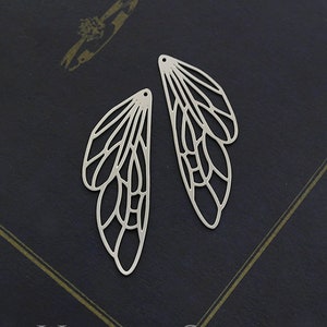 Dragonfly Wing Stainless Steel Charms,  Wing Charms, Wing Stainless Steel Jewelry Supplies, DIY Necklace, Earrings (SSD187)