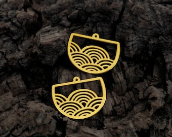 4pcs pendentifs à breloques géométriques en laiton brut, collier, boucle d'oreille (RD485)