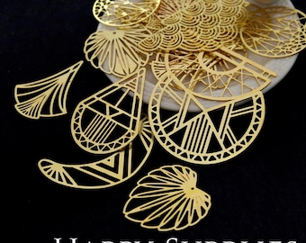 Last - Good Quality - Perfect Discounted - 30pcs Send Randomly Raw Brass Charm / Pendant, Fit For Necklace, Earring, Brooch--Clearance Sale