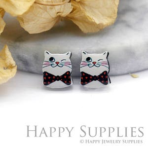 Acrylic Resin Charm , Cat Acrylic Earrings Charms ,Resin Stud Earrings Charm ,Acrylic Jewelry Findings ,Resin Earrings Supply (AR122)