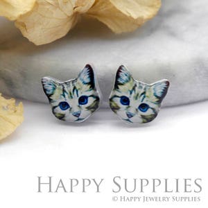 Acrylic Resin Charm , Cat Acrylic Earrings Charms ,Resin Stud Earrings Charm ,Acrylic Jewelry Findings ,Resin Earrings Supply (AR096)