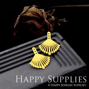 Chaquetas de oreja de geometría de 10 piezas, chaquetas de pendientes de abanico de latón crudo, chaqueta de oreja, pendientes de abanico de geometría, pendientes de puño, pendientes minimalistas (NEJ16)