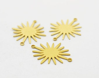 10pcs Raw Brass Sunflower Charms / Pendant, Fit For DIY Sunflower Necklace, Brass Brooch, Sunflower Earrings (NZG138-B)