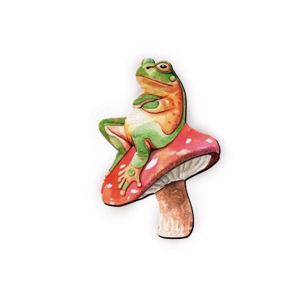 Grenouille en bois Act divers charmes mignons, pendentifs d'animaux en bois découpés au laser faits à la main, adaptés pour collier boucles d'oreilles broche (CW399-A)