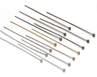 200pcs/Lot 20 25 30 40 50 60 70mm Ball Head Pins, Gold/Silver/Copper/Rhodium Headpins For Jewelry Findings Making DIY Supplies (ZG401)