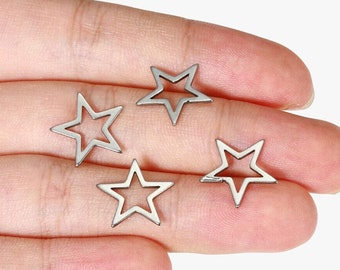 Star Hoop Connector - Stars Ring Links 201 Stainless Steel Jewelry Making 1*1mm ALL SIZES 14mm 18mm 22mm (BXG018)