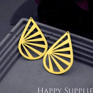 Raw Brass Charms,  Drop Pendants, Brass Findings, Necklace Pendants,  Earrings Charms, Jewelry Supplies, Sun Brass Charms (RD734)