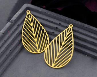 Raw Brass Charms, Drop Pendants, Brass Findings, Necklace Pendants,  Earrings Charms, Jewelry Supplies, Drop Brass Charms (RD707)