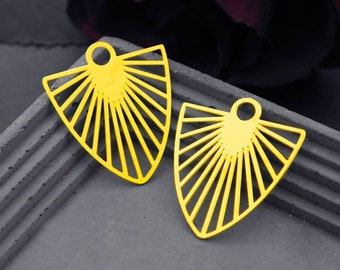 Raw Brass Charms, Geometric Pendants, Brass Findings, Necklace Pendants,  Earrings Charms, Jewelry Supplies, Brass Charms (RD693)