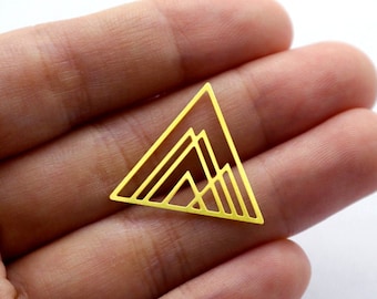 4pcs Triangle Brass Charms, Brass Findings, Raw Brass Pendants, Triangle Earrings Charms, Brass Connectors, Making Jewelry Supplies (RD049)