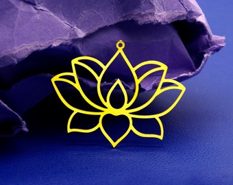 Rohe Messing Lotus Charms, Lotus Anhänger, Messing Zubehör, Halskette Anhänger, Ohrringe Charms, Schmuck Zubehör, Lotus Messing Charms (RD2721)