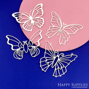 Stainless Steel Butterfly Charm, Morh Pendant, Earring Charm, Earrings Findings Necklaces, Earrings Findings, DIY Jewelry Supplies (SSD2794)