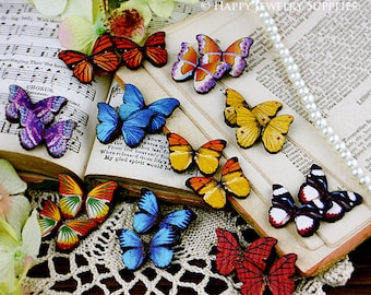 20Pcs Mini Handmade Colorful Butterfly Charms / Pendants (CWE02)