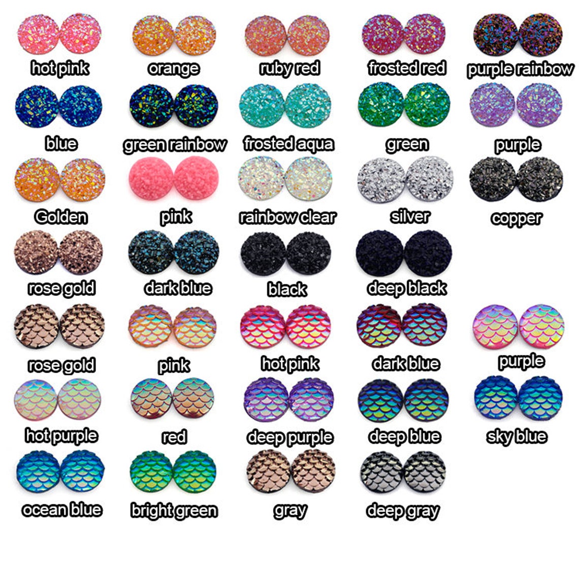 10pcs Green Resin Charm 12mm FDC18 Crystal Faux Druzy Etsy