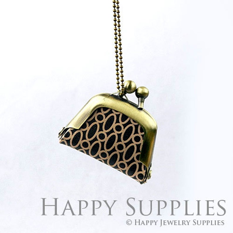 QB037 1pcs Handmade Tiny Antique Bronze Photo Leather Purse Pendant Charm
