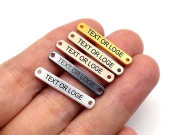 5pcs Custom Stainless Steel  Laser Engraved Tag, Personalized Laser Engraved Charms Tag, Custom Logo Tag,Necklace Tag Custom Logo (NK06)