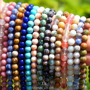 960pcs Natural Round Gestone Beads Genuine Real Stone Beading Loose