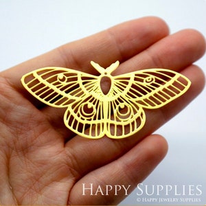 Raw Brass Charm,Moth Pendant,Brass Findings,Necklace Pendant,Earrings Charm,Jewelry Supply,Butterfly Brass CharmRD0003 image 10