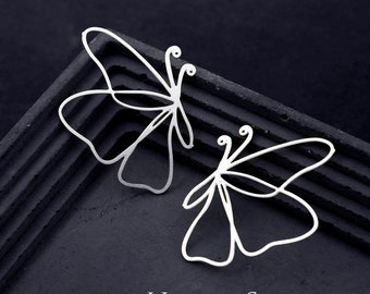 Geometric Stainless Steel Charms,  Butterfly Geometric Stainless Steel Jewelry Supplies, DIY Necklace, Butterfly Earrings (SSD1802)