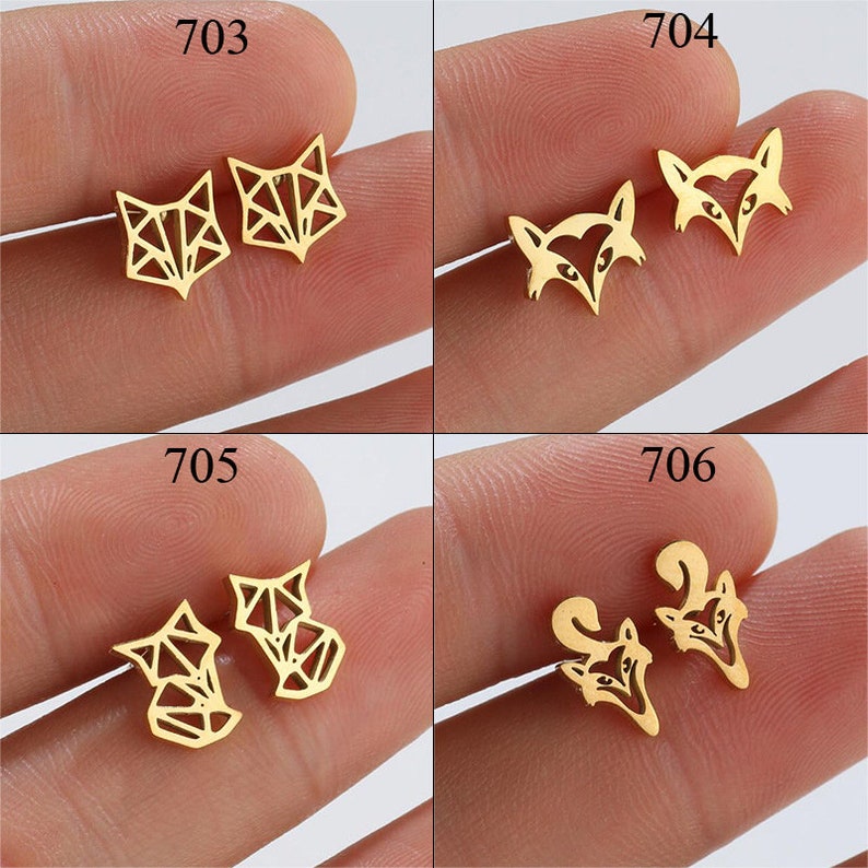 Minimalist Stainless Steel Earrings / Stud Earrings / Gold Earrings/ black Earrings / earrings studs/ stud earrings for women ZE581 imagem 7
