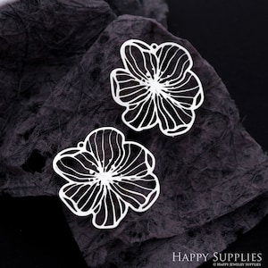 Flower Stainless Steel Charms,  Flower Charms, Flower Stainless Steel Jewelry Supplies, DIY Necklace, Earrings (SSD2063)
