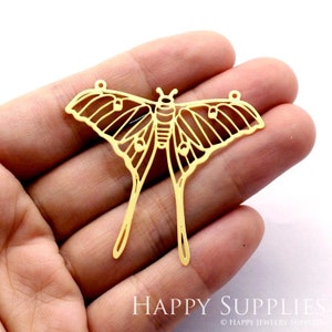 Raw Brass Charm,Moth Pendant,Brass Findings,Necklace Pendant,Earrings Charm,Jewelry Supply,Butterfly Brass CharmRD0003 RD653