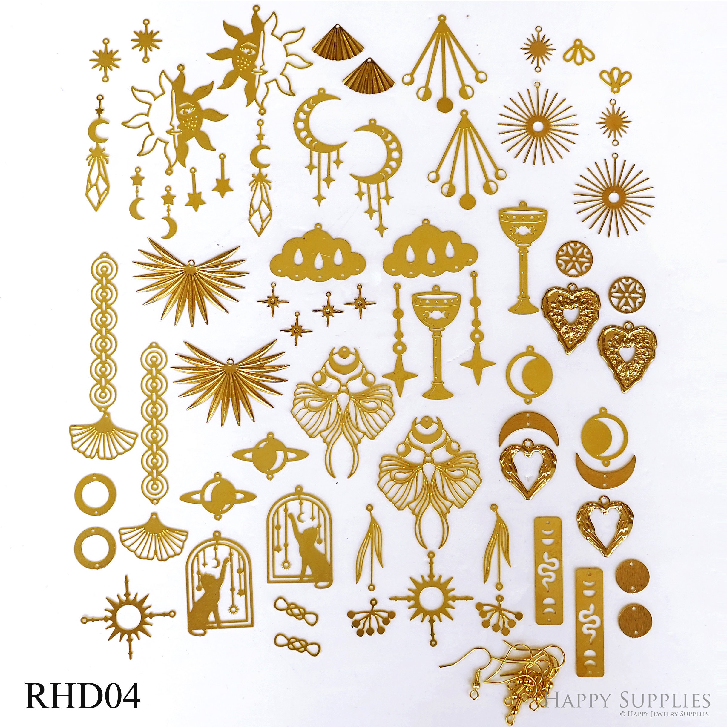 68pcs Bulk Charms Raw Brass Earrings Kits Wholesale Earrings Etsy