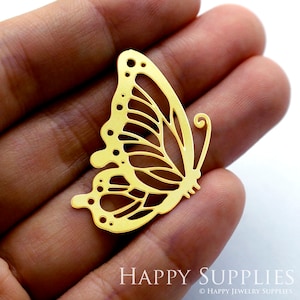 Brass Charms Butterfly Charms, Brass Findings, Raw Brass Pendants, Earrings Charms,  Brass Connectors, Making Jewelry Supplies (RD1356)