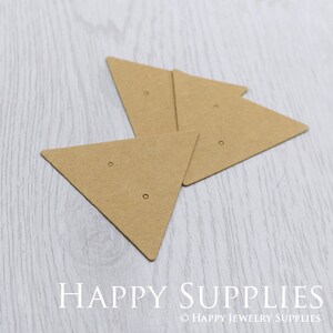 53.5X47MM Kraft Paper Triangle shape Earring Display Tags/ Earring Display Cards / Earring Holder, Jewellery Supplies, Packaging TAG41 image 2