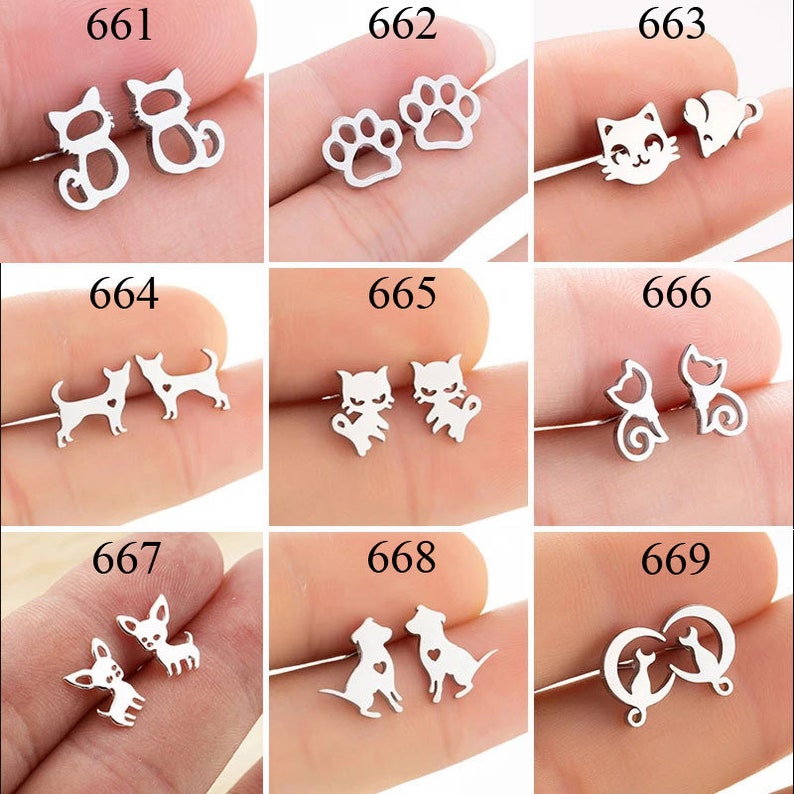Minimalist Stainless Steel Earrings / Stud Earrings / Gold Earrings/ black Earrings / earrings studs/ stud earrings for women ZE581 image 3