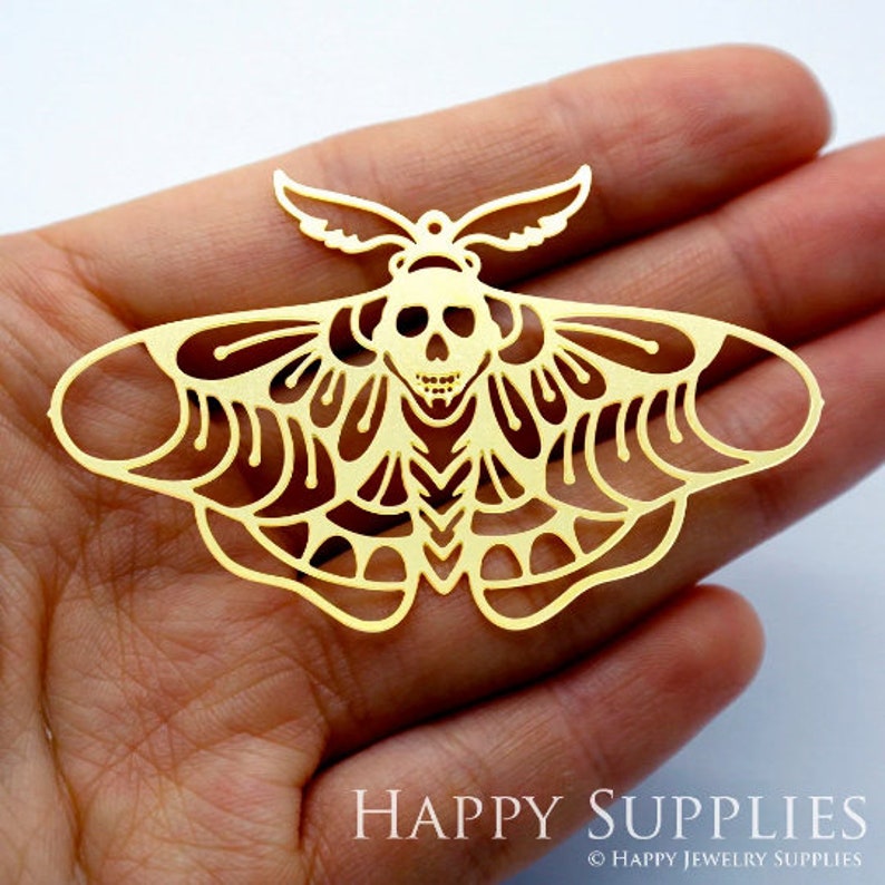 Raw Brass Charm,Moth Pendant,Brass Findings,Necklace Pendant,Earrings Charm,Jewelry Supply,Butterfly Brass CharmRD0003 image 7