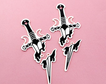 Stainless Steel Earring Charms, Engraving Charms, Sword Charms, Jewelry Supplies, Sword Earrings Charms, Necklace Pendants (ESD397）