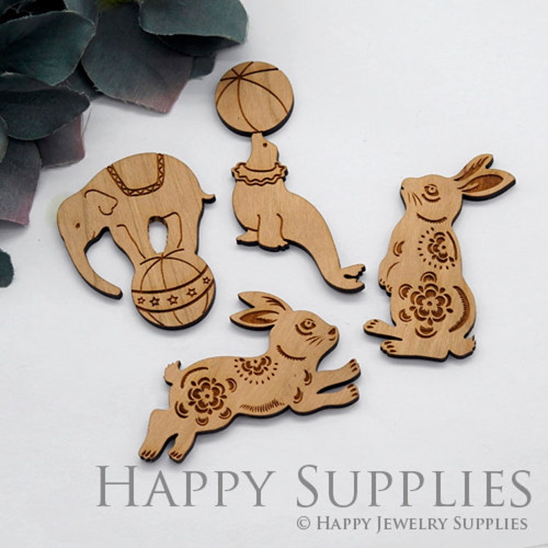 2pcs Handmade Lovely Animal Wooden Charms / Pendants LC052 - Etsy Hong Kong