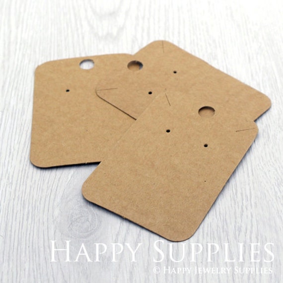 G2PLUS 100PCS Necklace Display Cards,2.16'' x 8.27'' Earring Display Cards,  Kraft Paper Thank You Necklace Cards Hanging Tags, Earring Card Holders