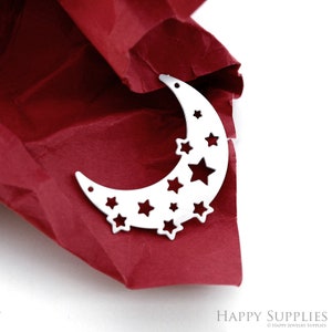 Edelstahl Charms, Sternenhimmel Charms, Mond Edelstahl Schmuck Zubehör, DIY Halskette, Sun Catcher, Stern Ohrringe (SSD2255)
