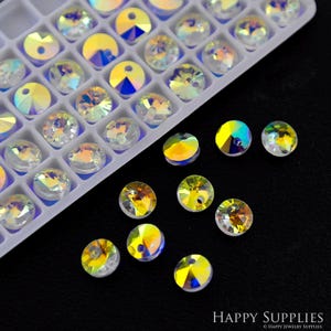 AAA Round Crystal Chandelier Beads, Circle Sun Catchers Leaded Chandelier Crystal Suncatcher Beads Sun Catcher Supplies - 1-hole (TR-272)