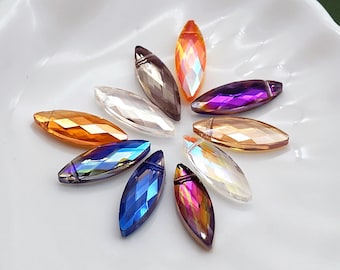 10pcs Crystal Diamond Beads, Sun Catchers Leaded Chandelier Crystal Suncatcher Beads, Crystal Charms Pendant ,AB Aurora Borealis (TR-201)