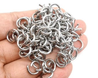 Stainless Steel Jump Rings, 200 Pieces, Choose Ring Size, 3mm, 4mm, 5mm, 6mm, 7mm, 8mm, Open Jump Rings (BXG002)