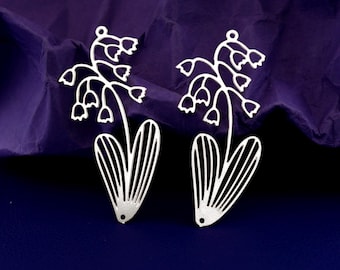 Stainless Steel Charms,  Potted Plant Charms,Leaf Earrings Charms, Jewelry Supplies, Flower Pendants, Earrings, Earrings Findings(SSD2841)