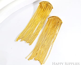 Gold Bead Chain Tassel Charm, Gold Chain Long Tassels ,18K Gold plated Brass Tassel, Earring Charm Pendants, Earring Tassel (NZG612-A)